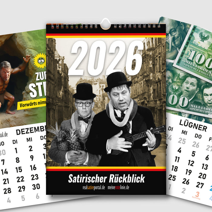 Monatskalender 2026 - Satirischer Rückblick
