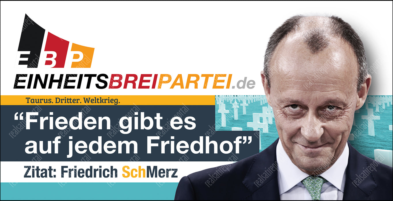 Banner "Wahl 2025 Merz" in verschiedenen Größen.