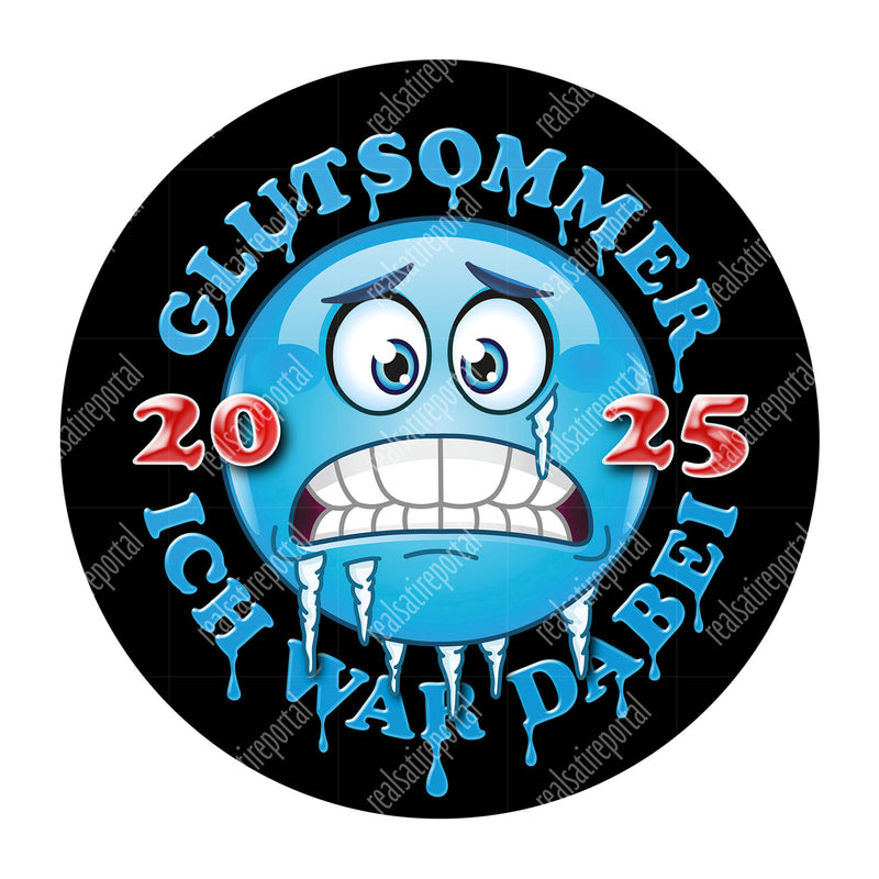 RESTPOSTEN Aufkleber "GLUTSOMMER 2025 FROSTIE"  rund 9,5 cm, 5 Stück