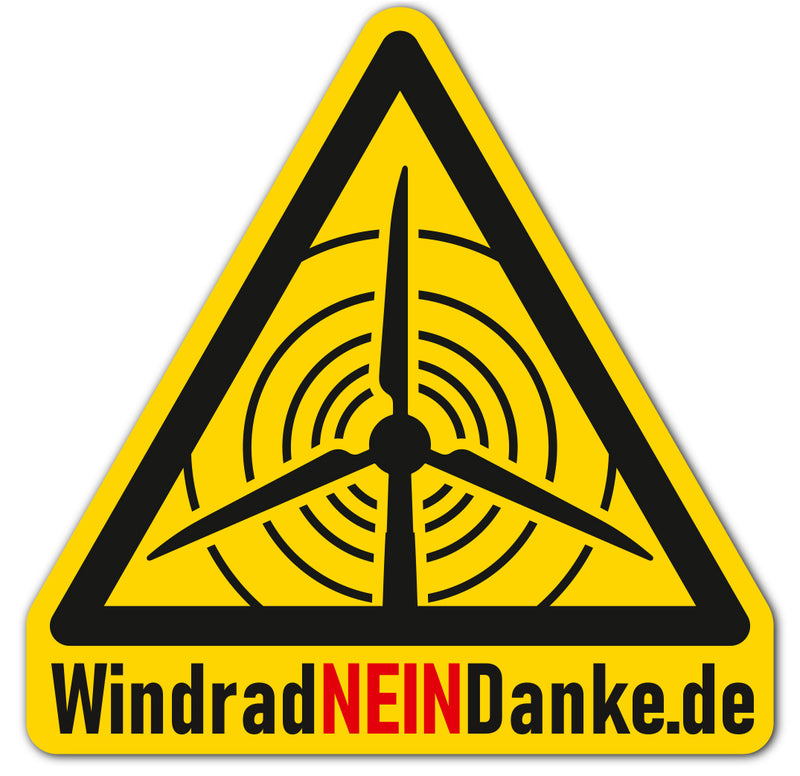 Aufkleber "WindradNeinDanke" 8,5 x 8,5 cm