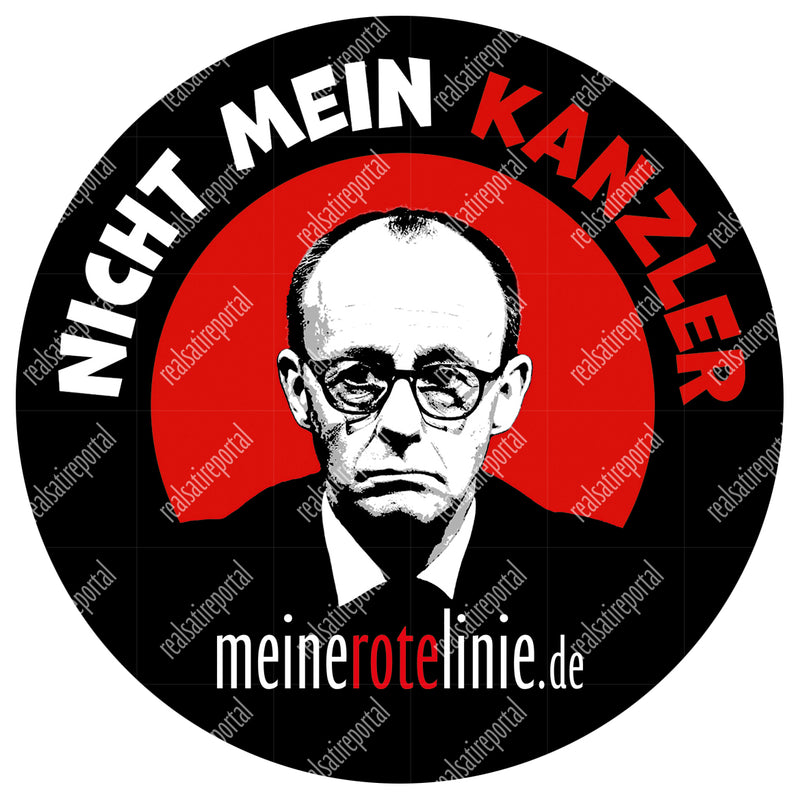 Aufkleber rund 9,5 cm "Nicht mein Kanzler" 5 Stück.