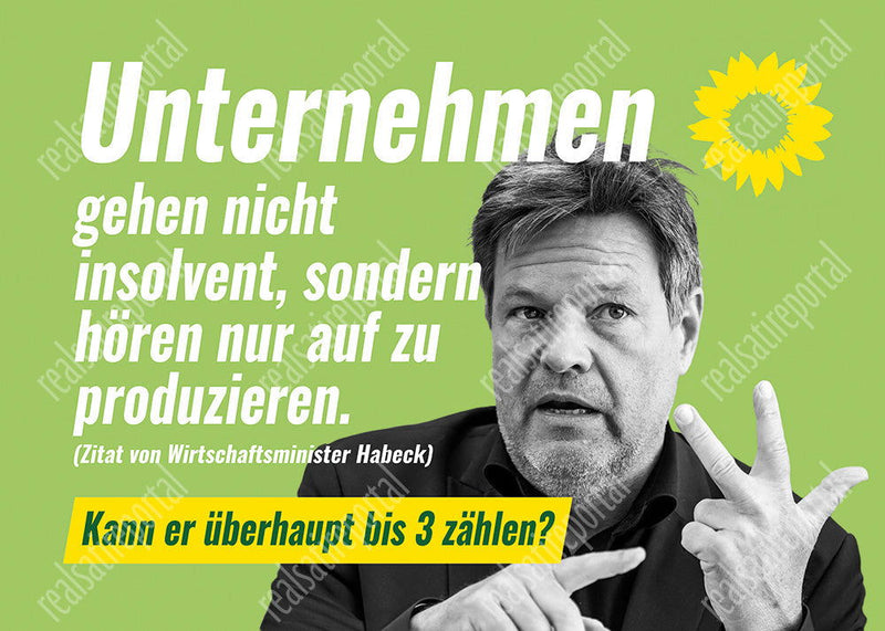 Aufkleber "Unternehmen gehen nicht insolvent" in zwei Größen, 25 Stück - realsatireportal