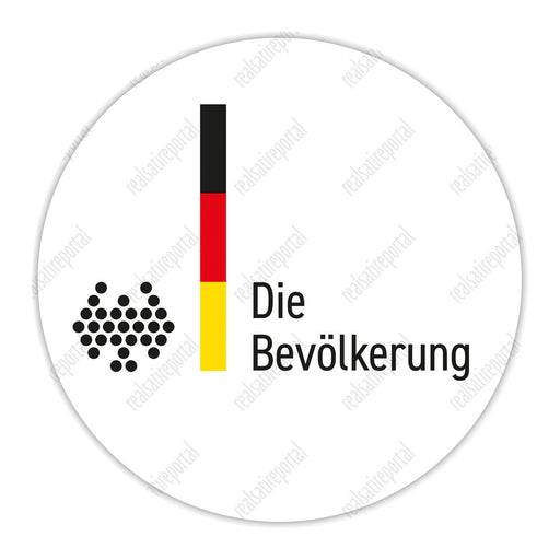Aufkleber rund 9,5 cm "Die Bevölkerung" 25 Stück. - realsatireportal