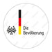 Aufkleber rund 9,5 cm "Die Bevölkerung" 25 Stück. - realsatireportal