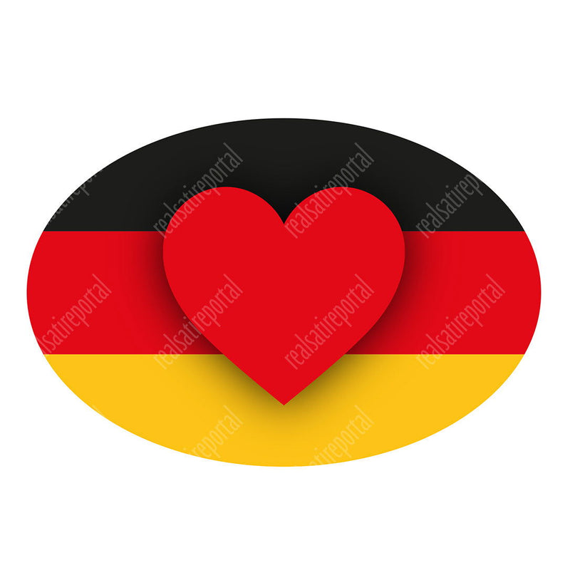 Auto-Aufkleber oval, (15,5 cm x 10,5 cm), 3 Stck., "Mein Herz schlägt für Deutschland" - realsatireportal
