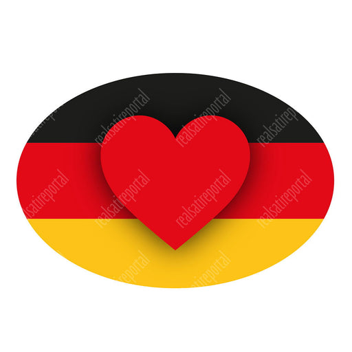 Auto-Aufkleber oval, (15,5 cm x 10,5 cm), 3 Stck., "Mein Herz schlägt für Deutschland" - realsatireportal