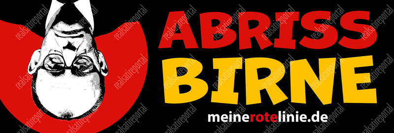 Banner, 300 cm x 100 cm "Abriss-Birne"