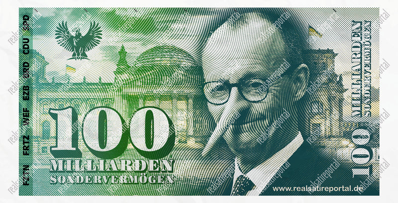 Banner "Sondervermögen" in verschiedenen Größen.