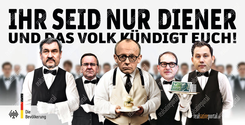 Banner "Volksdiener" in verschiedenen Größen.