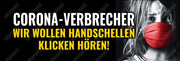 Banner, 300 cm x 100 cm "Corona-Verbrecher" - realsatireportal