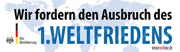 Banner, 350 cm x 100 cm "Erster Weltfrieden" - realsatireportal