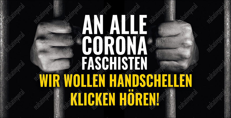 Banner "Corona Faschisten" in verschiedenen Größen. - realsatireportal