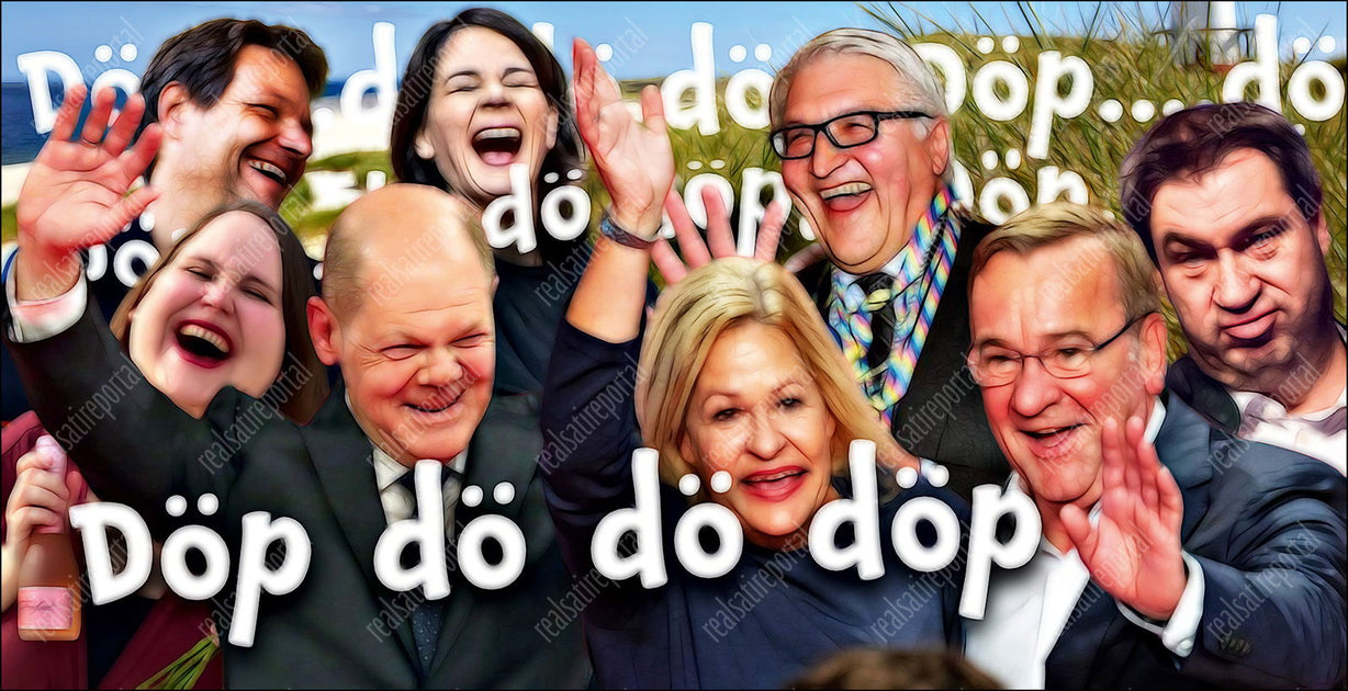 Banner "Döp dö dö döp" in verschiedenen Größen. — realsatireportal