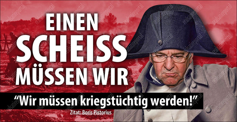 Banner "Einen Scheiss müssen wir" in verschiedenen Größen. - realsatireportal