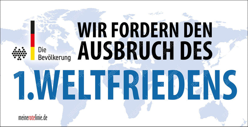 Banner "Erster Weltfrieden" in verschiedenen Größen. - realsatireportal