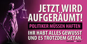 Banner "Jetzt wird aufgeräumt" mit verschiedenen Größen. - realsatireportal