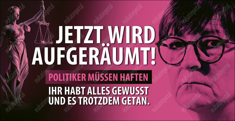 Banner "Jetzt wird aufgeräumt" mit verschiedenen Motiven und Größen. - realsatireportal