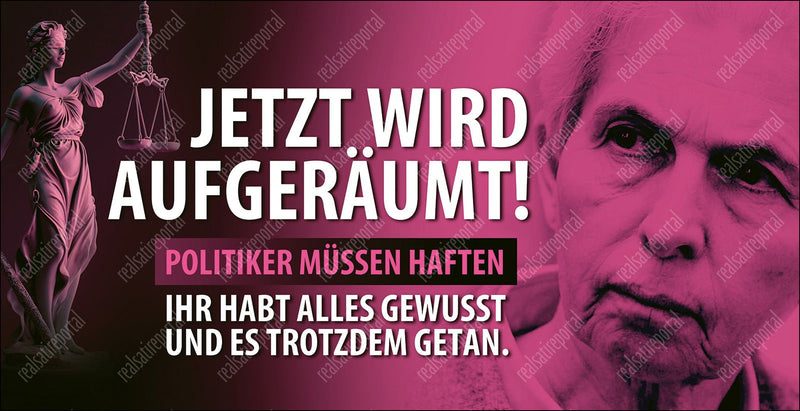 Banner "Jetzt wird aufgeräumt" mit verschiedenen Motiven und Größen. - realsatireportal