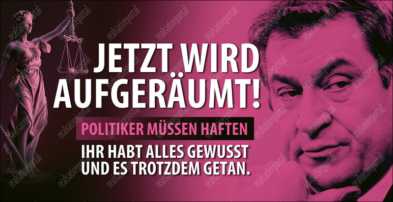 Banner "Jetzt wird aufgeräumt" mit verschiedenen Motiven und Größen. - realsatireportal