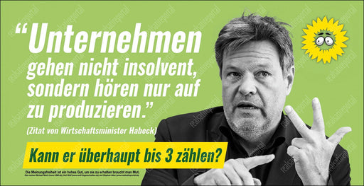 Banner "Unternehmen gehen nicht insolvent" in verschiedenen Größen. - realsatireportal