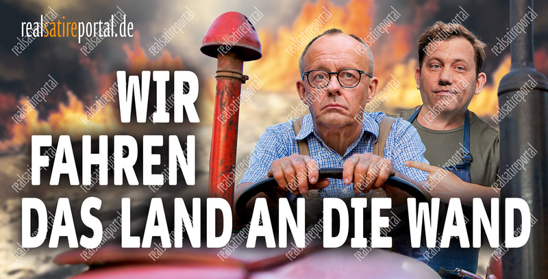 Banner "Wir fahren das Land an die Wand 2.0" in verschiedenen Größen.