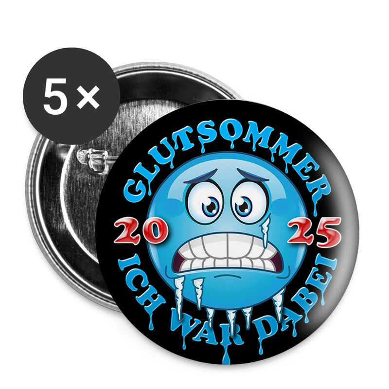 "GLUTSOMMER 2025 - ICH WAR DABEI" Buttons groß 56 mm (5er Pack)