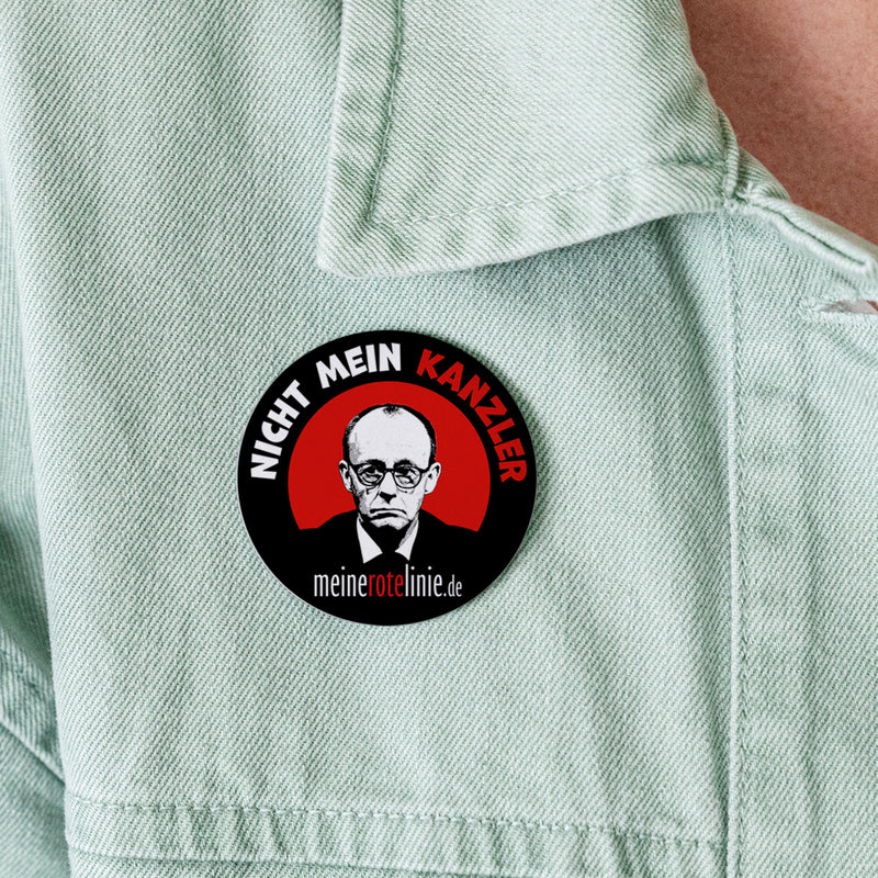 "Nicht mein Kanzler" Buttons groß 56 mm (5er Pack)