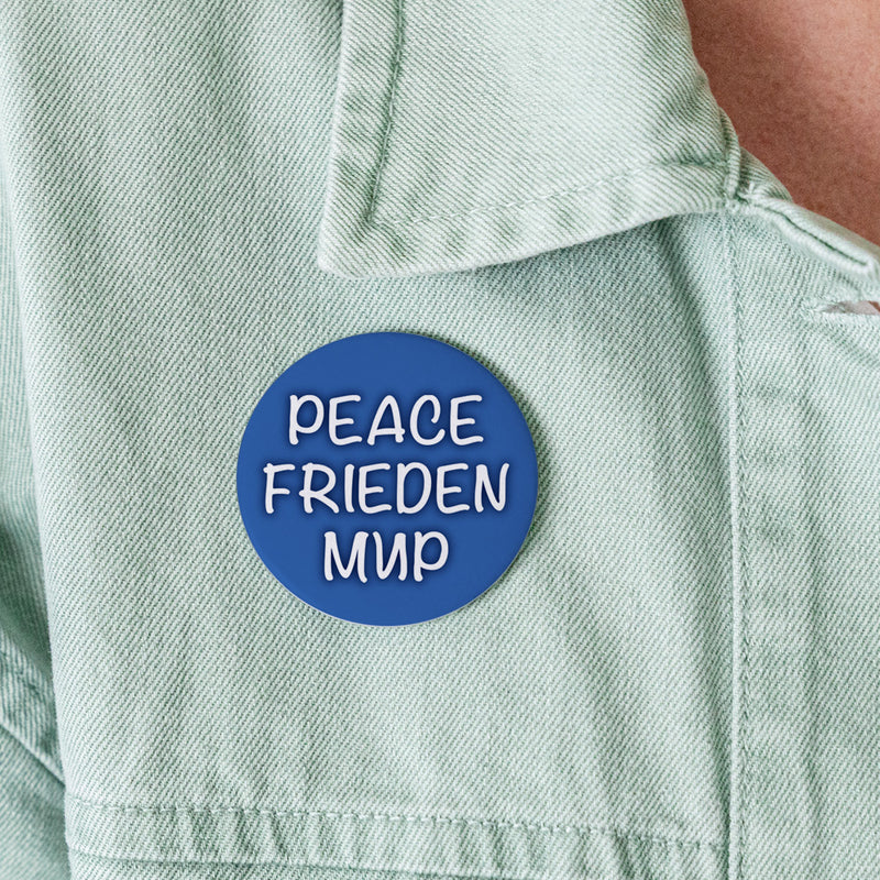 "Peace/Frieden/MNP" Buttons (5er Pack), groß 56 mm