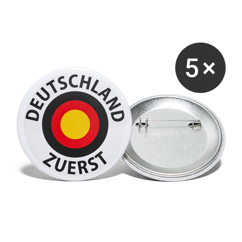 "Deutschland zuerst" Buttons groß 56 mm (5er Pack)