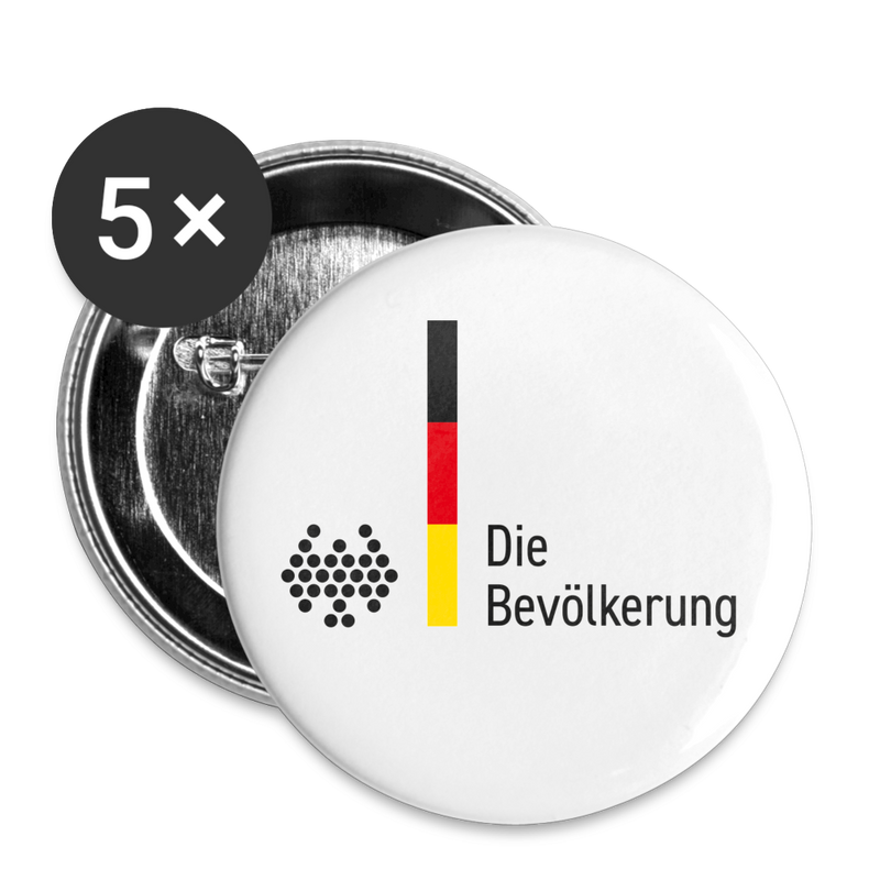"Die Bevölkerung" Buttons groß 56 mm (5er Pack) - realsatireportal