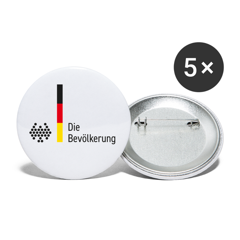 "Die Bevölkerung" Buttons groß 56 mm (5er Pack) - realsatireportal