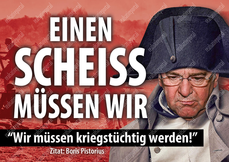 Aufkleber "Einen Scheiss müssen wir", 5 Stück DIN A6 (14.8 cm x 10.5 cm)