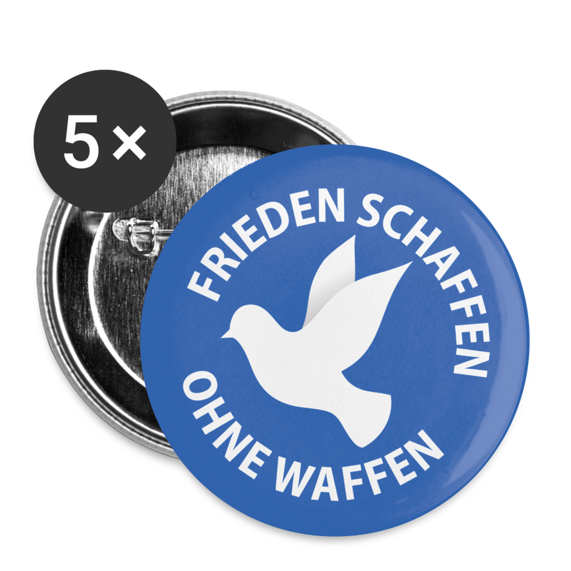 "Frieden schaffen ohne Waffen" Buttons groß 56 mm (5er Pack) - realsatireportal