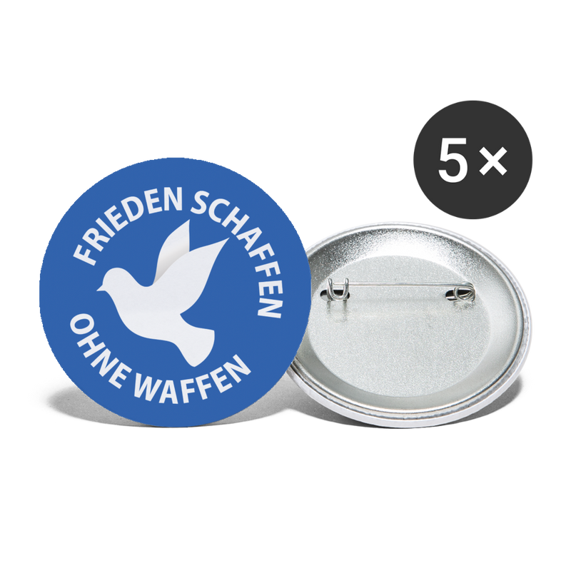 "Frieden schaffen ohne Waffen" Buttons groß 56 mm (5er Pack) - realsatireportal