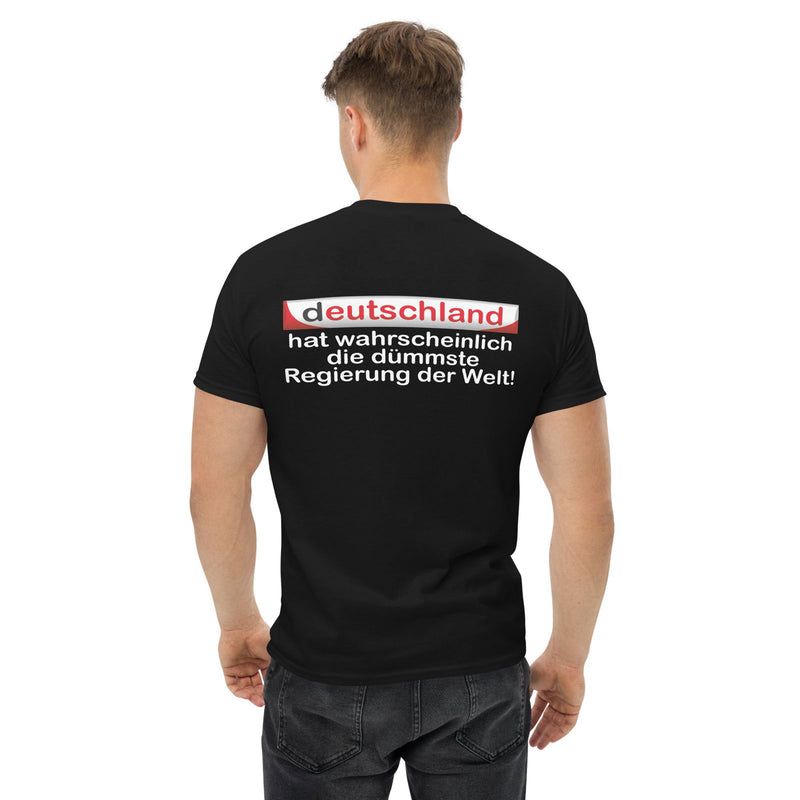 Klassisches T-Shirt "Die wahrscheinlich dümmste Regierung der Welt" - realsatireportal