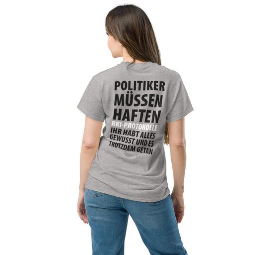 Klassisches T-Shirt "Politiker müssen haften" - realsatireportal