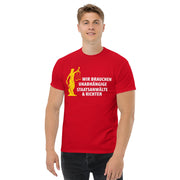 Klassisches T-Shirt "Politiker müssen haften" in vielen Farben. - realsatireportal