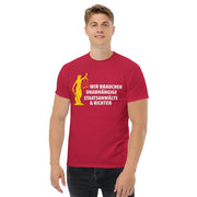 Klassisches T-Shirt "Politiker müssen haften" in vielen Farben. - realsatireportal