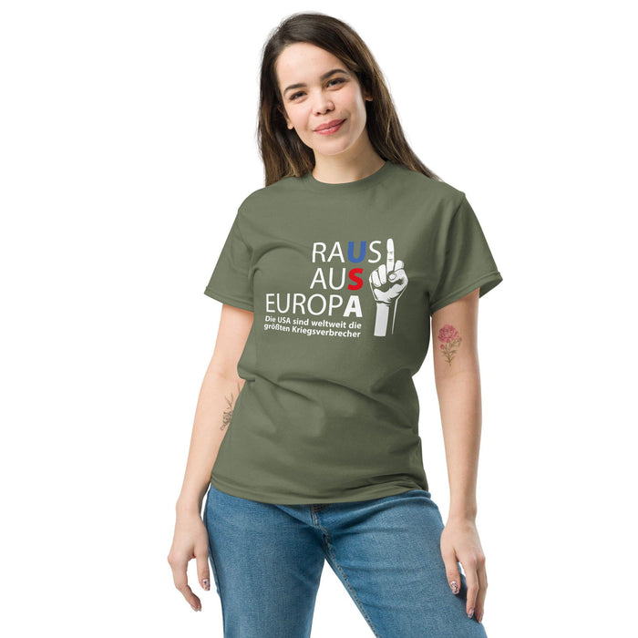 Klassisches T-Shirt "Raus aus Europa" - realsatireportal