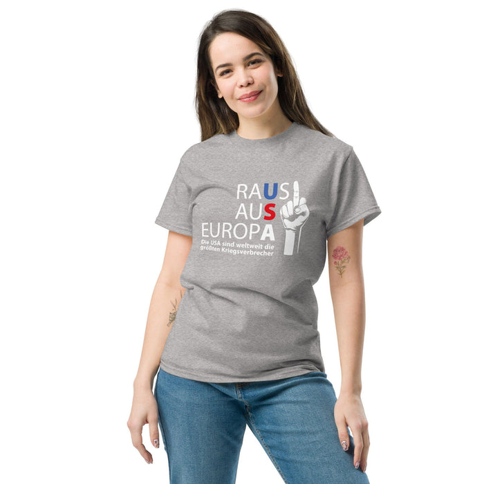 Klassisches T-Shirt "Raus aus Europa" - realsatireportal