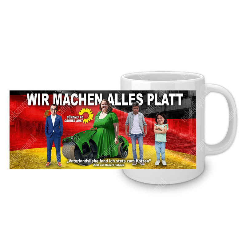 Panoramatasse "Wir machen alles platt" - realsatireportal
