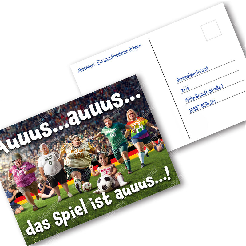 RESTPOSTEN Postkarte "Das Spiel ist auuus...!"