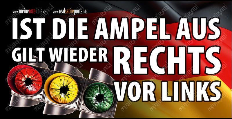 Banner "Rechts vor Links" in verschiedenen Größen.