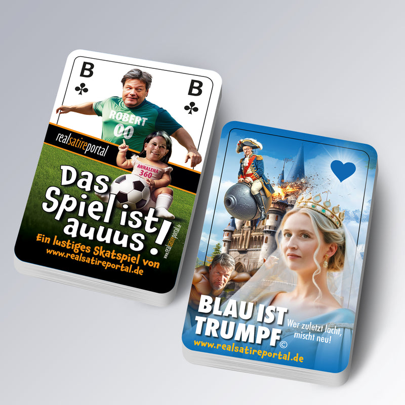 Doppelpack Skat-Blatt "Blau ist Trumpf" & "Das Spiel ist auuus...!"
