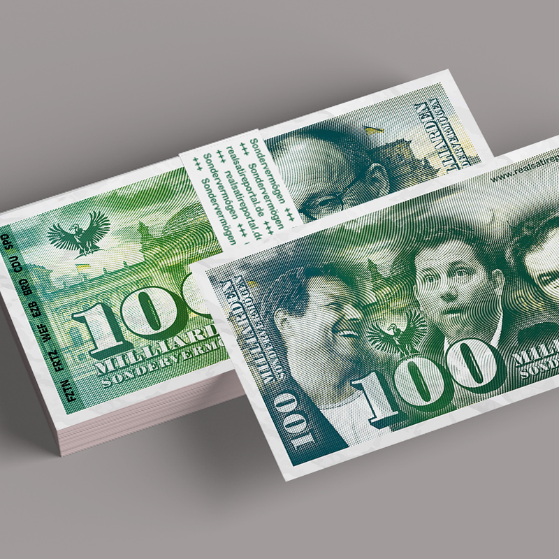 100 Scheine "Sondervermögen"