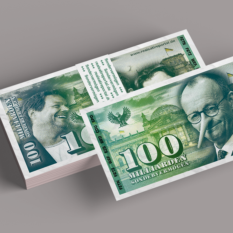 100 Scheine "Sondervermögen"