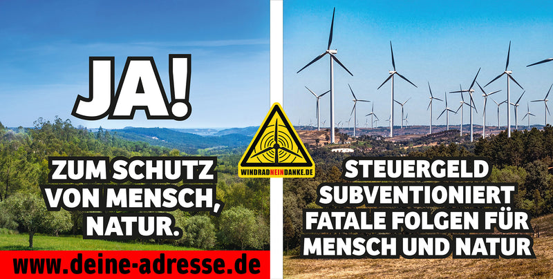 Banner "Ja zum Schutz von Mensch und Natur" in verschiedenen Größen / Personalisierung möglich!