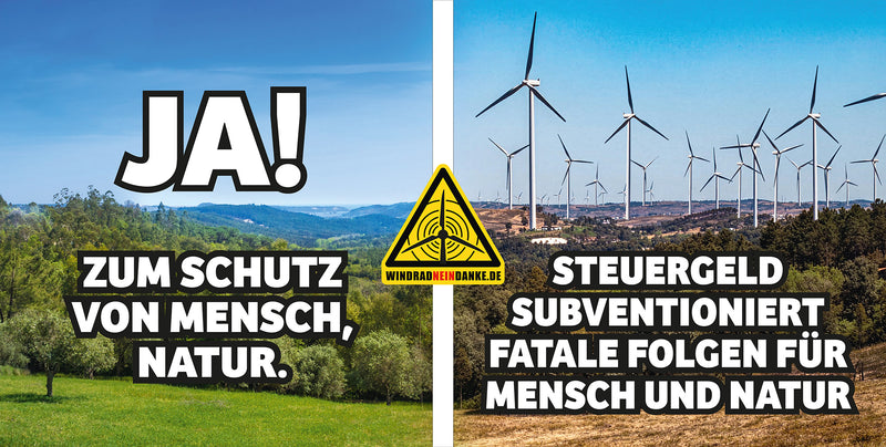 Banner "Ja zum Schutz von Mensch und Natur" in verschiedenen Größen / Personalisierung möglich!
