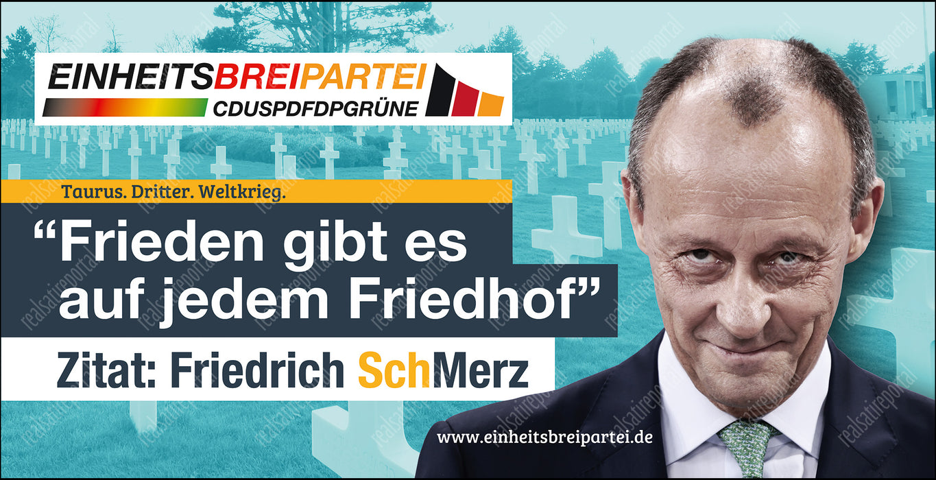 Banner "Wahl 2025 Merz" in verschiedenen Größen.