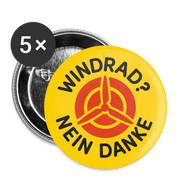 "Windrad - Nein Danke!" Buttons groß 56 mm (5er Pack) - realsatireportal
